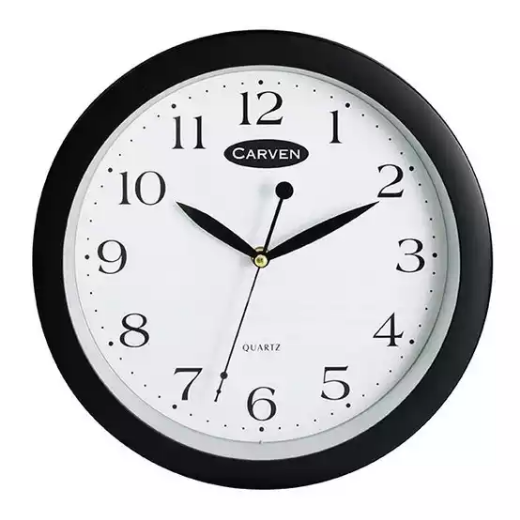 Picture of CARVEN WALL CLOCK 300MM BLACK FRAME