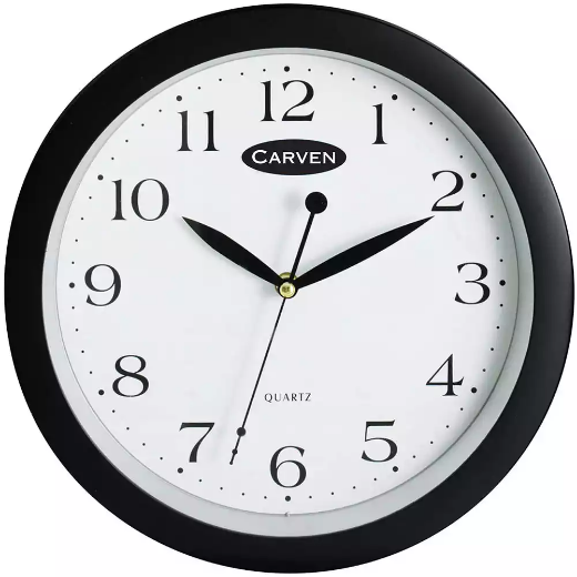 Picture of CARVEN WALL CLOCK 300MM BLACK FRAME