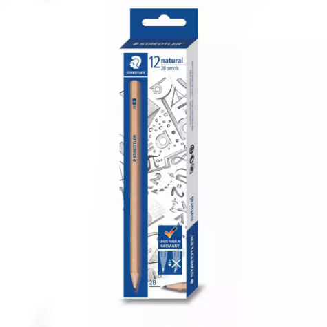 Picture of STAEDTLER 130 NATURAL GRAPHITE PENCILS 2B BOX 12