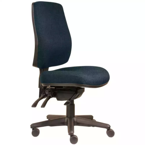 Picture of ERGOSELECT SPARK ERGONOMIC CHAIR HIGH BACK 3 LEVER SEAT SLIDE BLACK NYLON BASE DENIM