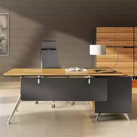 Picture of NOVARA EXECUTIVE DESK LEFT HAND RETURN 1950 X 1850 X 750MM ZEBRANO TIMBER VENEER