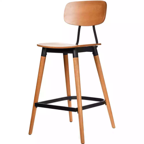 Picture of FELIX BARSTOOL PLY SEAT LANCASTER OAK SEAT BLACK FRAME