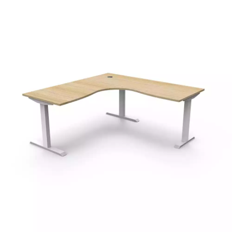 Picture of RAPIDLINE BOOST STATIC CORNER WORKSTATION 1800 X 1800MM NATURAL OAK TOP / WHITE FRAME