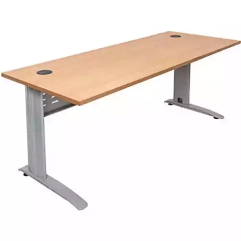 Picture of RAPID SPAN DESK WITH METAL MODESTY PANEL 1800 X 700 X 730MM BEECH/SILVER