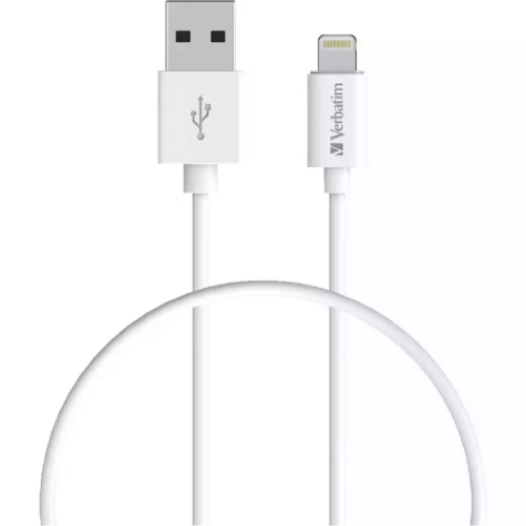 Picture of VERBATIM CHARGE AND SYNC CABLE LIGHTNING TO USB-A 1M WHITE