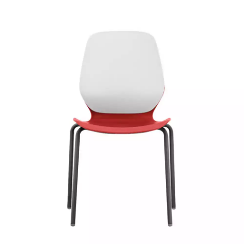 Picture of SYLEX KALEIDO CHAIR 4 LEG NO ARMS WHITE STEEL FRAME RED SEAT