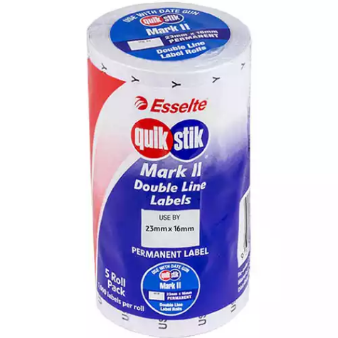 Picture of QUIKSTIK MARK II PRICING GUN LABEL PERMANENT USE BY 1000 LABELS/ROLL 23 X 16MM WHITE PACK 5