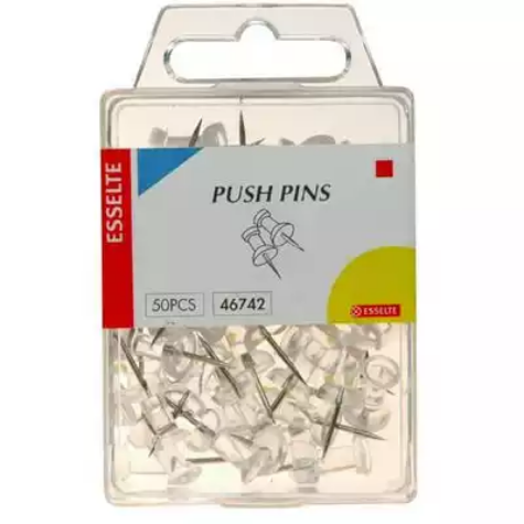 Picture of ESSELTE PUSH PINS CLEAR PACK 50