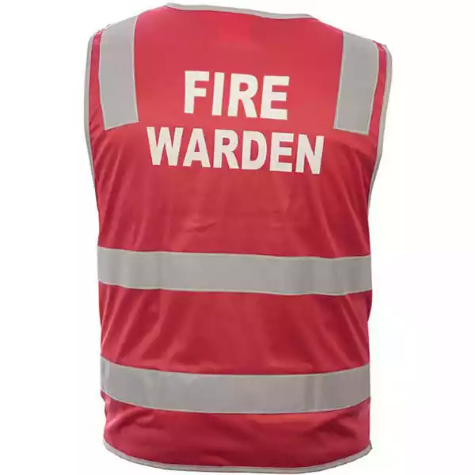 Picture of TRAFALGAR HI-VIS FIRE WARDEN VEST DAY/NIGHT RED LARGE