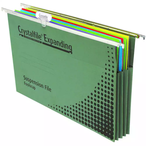 Picture of CRYSTALFILE EXPANDING SUSPENSION FILES FOOLSCAP GREEN BOX 10