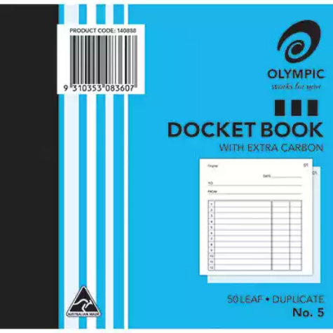 Picture of OLYMPIC NO.5 DOCKET BOOK CARBON DUPLICATE 50 LEAF 120 X 125MM