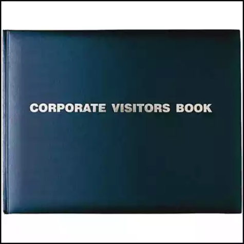 Picture of COLLINS CORPORATE VISITORS BOOK 192 PAGE 300 X 200MM GOLD BLOCKED BLACK