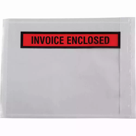 Picture of PACKAGING ENVELOPE (DOCULOPE) INVOICE ENCLOSED 155 X 115MM WHITE/RED BOX 1000