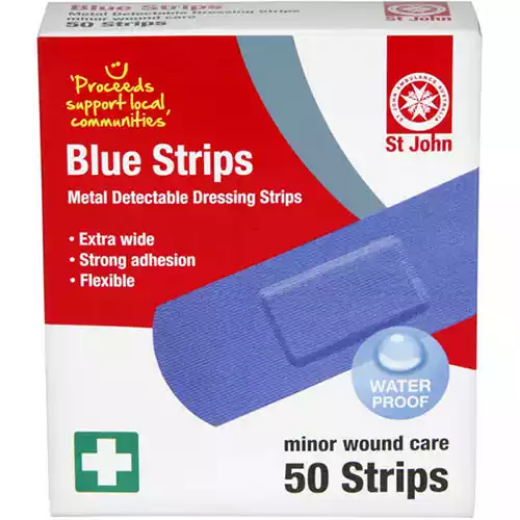 Picture of ST JOHN BLUE STRIPS FOR FOOD PREPARATION PACK 50