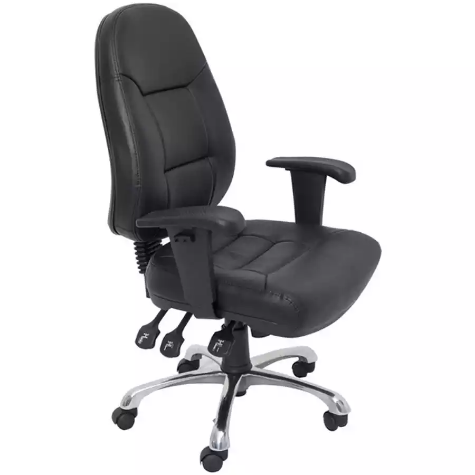 Picture of RAPIDLINE PU300 ERGONOMIC TASK CHAIR HIGH BACK CHROME BASE ARMS PU BLACK