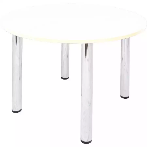 Picture of RAPID WORKER ROUND MEETING TABLE 4-LEG 900MM NATURAL WHITE/CHROME