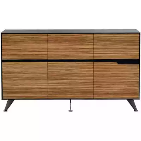 Picture of NOVARA CREDENZA 6 DOOR 1825 X 425 X 1250MM ZEBRANO TIMBER VENEER