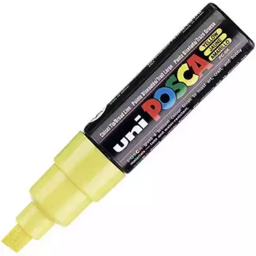 Picture of POSCA PC-8K PAINT MARKER CHISEL BROAD 8MM YELLOW