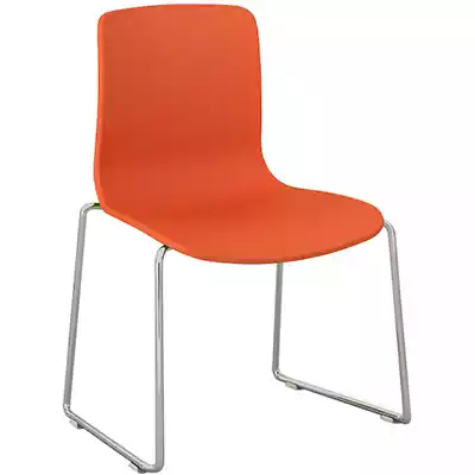 Picture of DAL ACTI CHAIR SLED BASE CHROME FRAME ORANGE SHELL