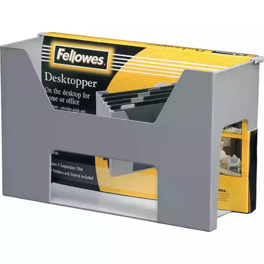 Picture of FELLOWES ACCENTS DESKTOPPER WITH FILES AND TABS GREY