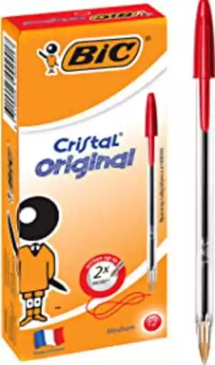 Picture of BIC CRISTAL BALLPOINT PENS MEDIUM RED BOX 12