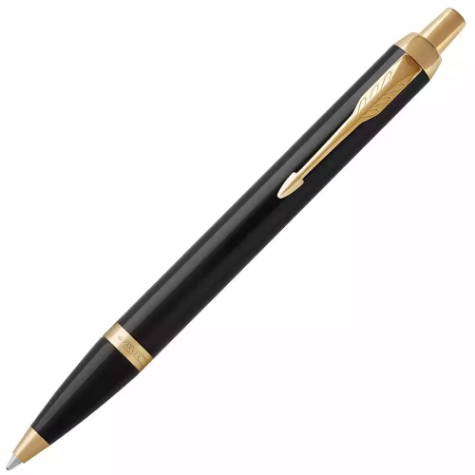 Picture of PARKER IM BALLPOINT PEN MEDIUM TIP BLUE INK GOLD TRIM BLACK