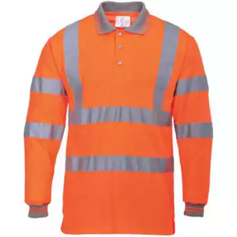 Picture of PORTWEST S277 HI-VIS POLO SHIRT LONG SLEEVED ORANGE S