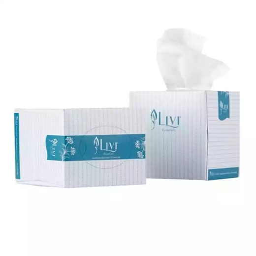 Picture of LIVI ESSENTIALS FACIAL TISSUES CUBE HYPOALLERGENIC 2-PLY 90 SHEET CARTON 24