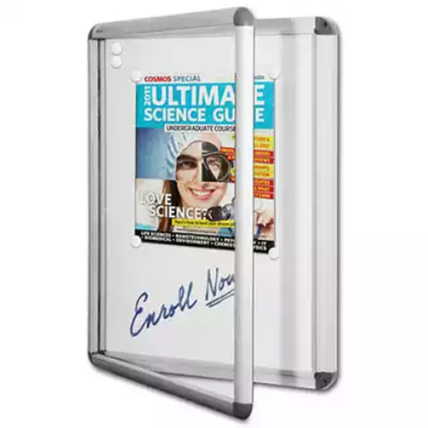 Picture of VISIONCHART NEO WHITEBOARD NOTICE CASE HINGED DOOR 1 LOCK 600 X 400MM