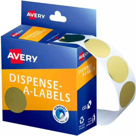 Picture of AVERY 937271 ROUND LABEL DISPENSER 24MM GOLD BOX 250