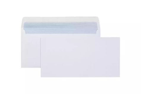 Picture of CUMBERLAND DL ENVELOPES WALLET PLAINFACE SELF SEAL 80GSM 110 X 220MM WHITE BOX 500