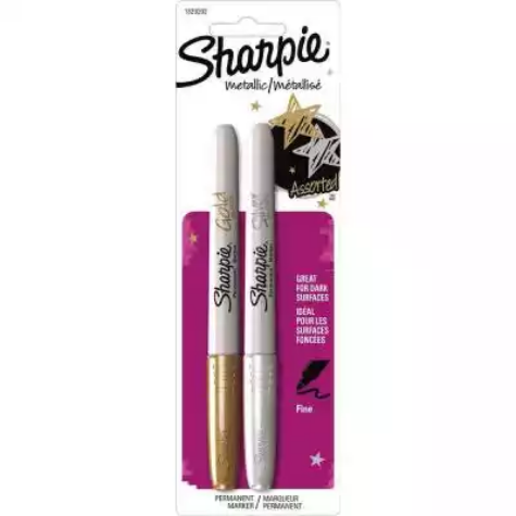 Picture of SHARPIE PERMANENT MARKER BULLET FINE 1.0MM METALLIC ASSORTED GOLD/SILVER PACK 2