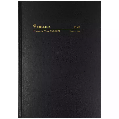 Picture of COLLINS 18M4.P99 FINANCIAL YEAR DIARY DAY TO PAGE A5 BLACK