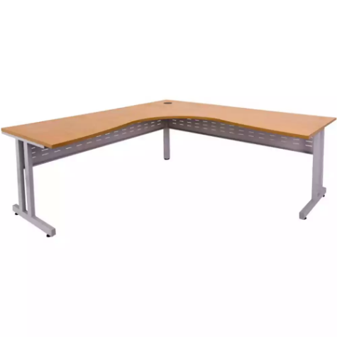 Picture of RAPID SPAN C LEG CORNER WORKSTATION METAL MODESTY PANEL 1800 X 1500 X 700MM BEECH/SILVER