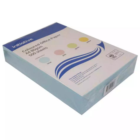 Picture of INITIATIVE COLOURS COPY PAPER 80GSM A4 BLUE PACK 500 SHEETS