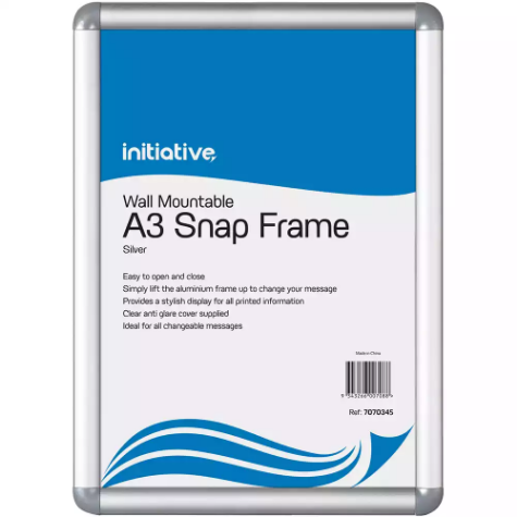 Picture of INITIATIVE SNAP FRAME WALL MOUNTABLE A3 SILVER