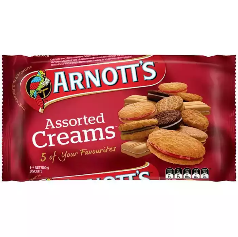 Picture of ARNOTTS ASSORTED CREAM BISCUITS 500G