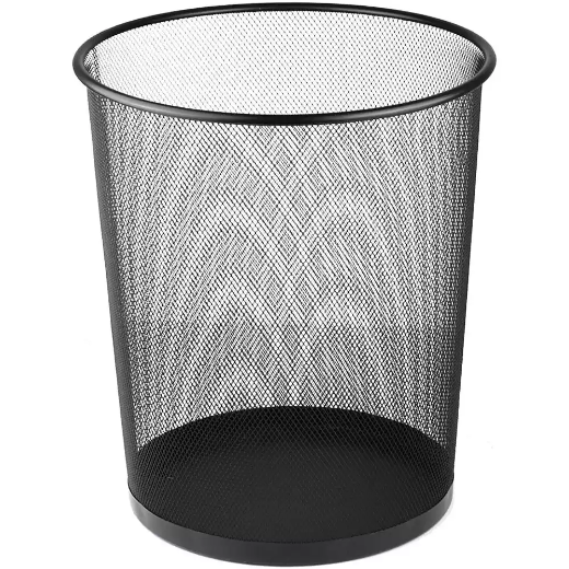 Picture of ITALPLAST WIRE MESH TIDY BIN ROUND 14 LITRE BLACK