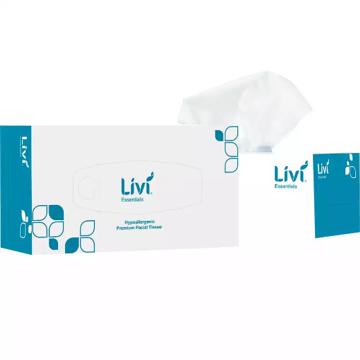 Picture of LIVI ESSENTIALS FACIAL TISSUES HYPOALLERGENIC 2-PLY 200 SHEET