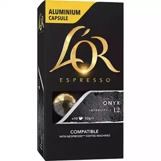 Picture of L'OR ESPRESSO NESPRESSO COMPATIBLE COFFEE CAPSULES ONYX PACK 10