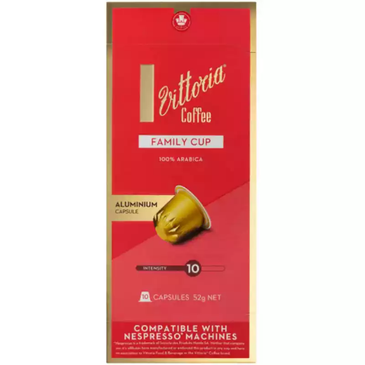 Picture of VITTORIA NESPRESSO COMPATIBLE COFFEE CAPSULES FAMILY CUP PACK 10