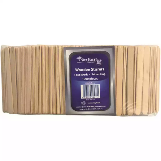 Picture of WRITER BREAKROOM ECO WOODEN STIRRER 114MM NATURAL PACK 1000