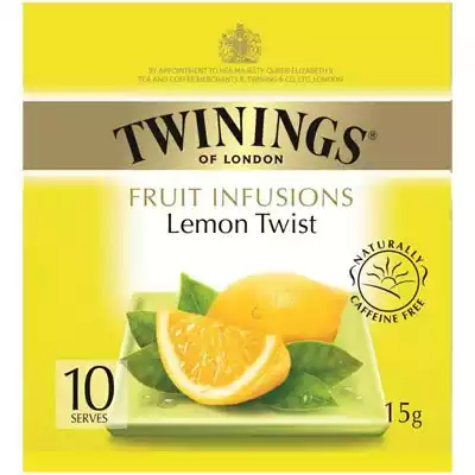 Picture of TWININGS FRUIT INFUSIONS LEMON TWIST TEA BAGS PACK 10