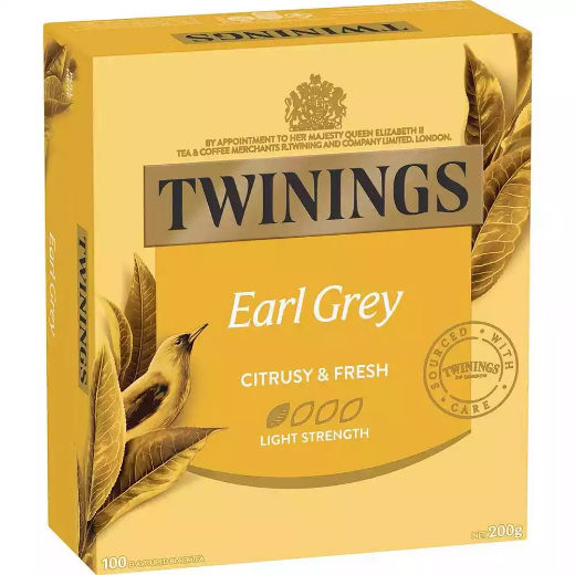 Picture of TWININGS CLASSICS EARL GREY TEA BAGS PACK 100