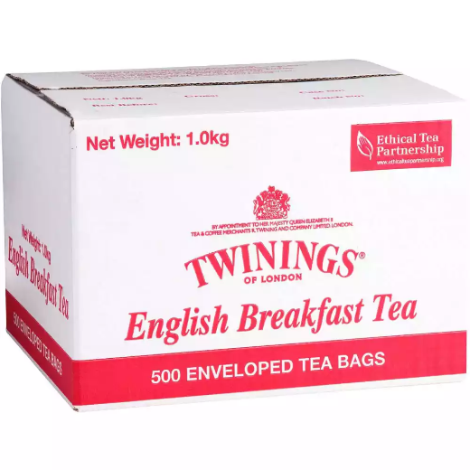 Picture of TWININGS ENGLISH BREAKFAST ENVELOPE TEA BAGS CARTON 500