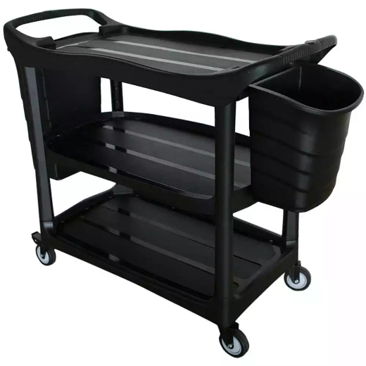 Picture of CLEANLINK UTILITY TROLLEY 3 TIER WITH BUCKETS BLACK