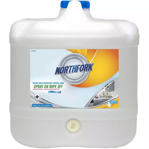 Picture of NORTHFORK SURFACE SPRAY DISINFECTANT HOSPITAL GRADE SPRAY ON WIPE OFF 15 LITRE