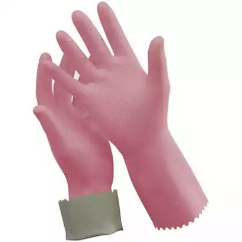 Picture of OATES SILVER LINED RUBBER GLOVES SIZE 7 PINK