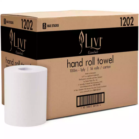 Picture of LIVI ESSENTIALS ROLL TOWEL 1-PLY 100M CARTON 16