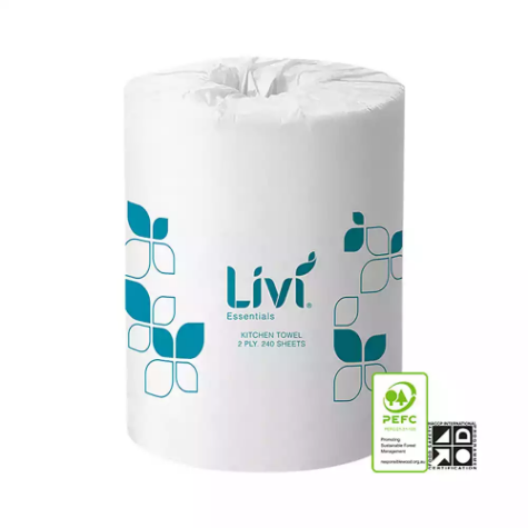 Picture of LIVI ESSENTIALS KITCHEN ROLL TOWEL 2-PLY 240 SHEET CARTON 12